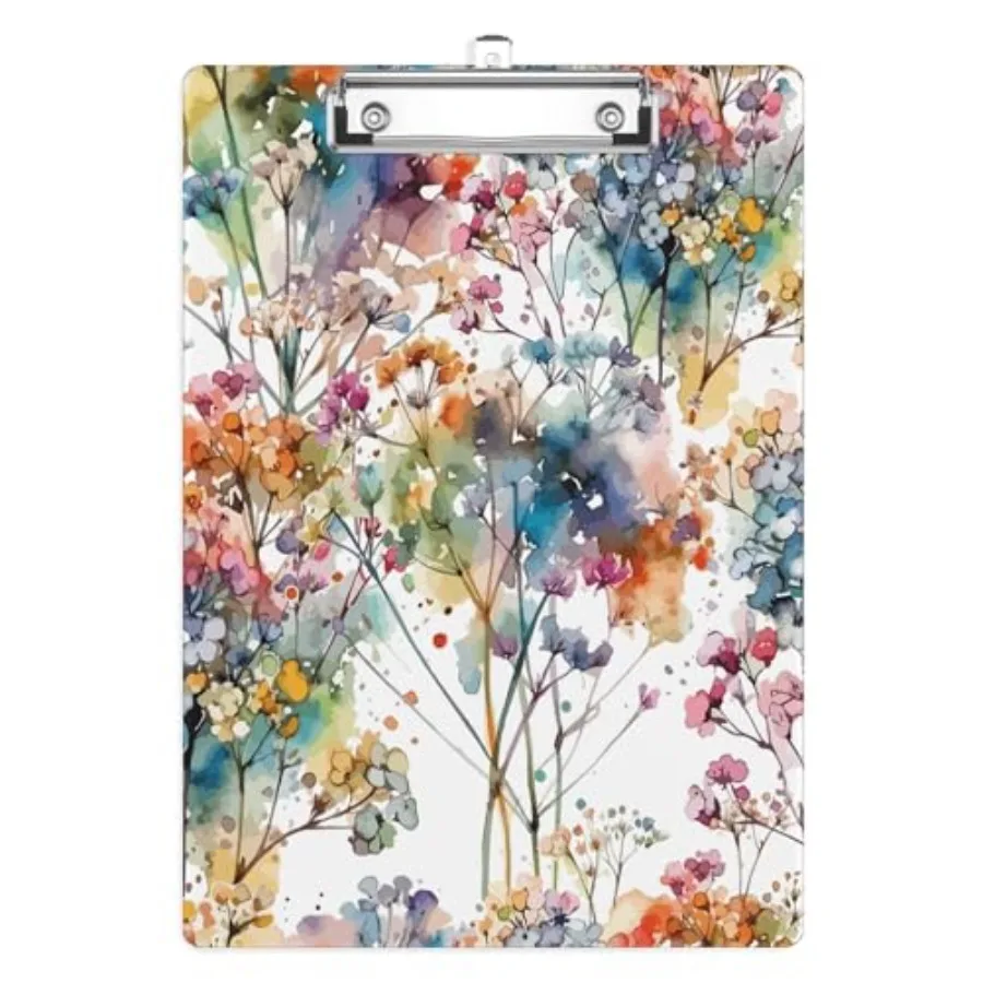 

Color Tree Clipboard, Decorative Clip Board with Metal Clip Cute Plastic Clipboards A4 Standard Size 8.5" x 12.5" for Nurses, S