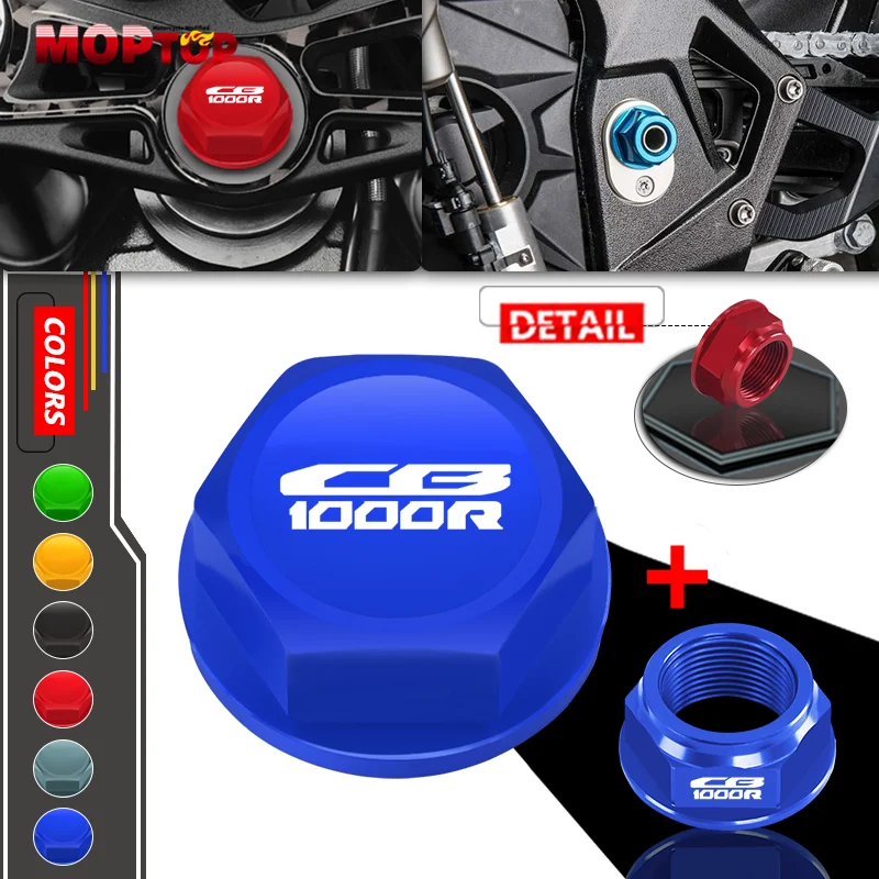 New cb1000r Motorcycle Swing arm Pivot Shaft Nut Screw Bolt + Steering Stem Head Screw Cover Cap For CB1000R CB 1000R 2008-2026