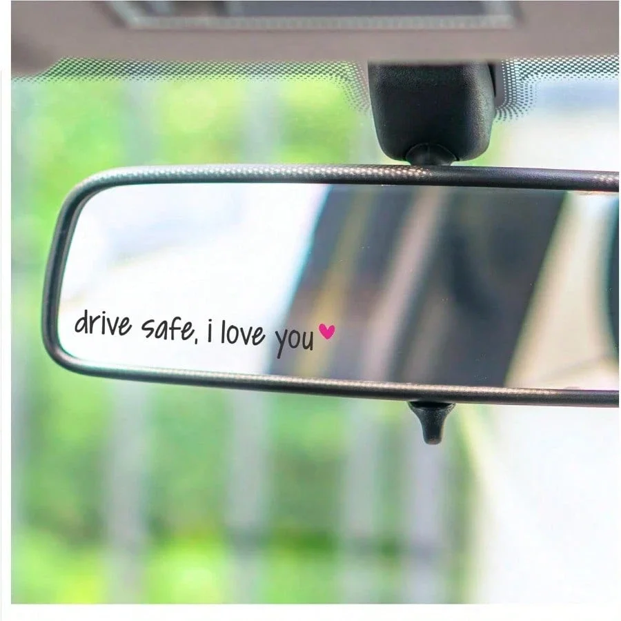 

2X I Love You Drive Safe Car Rearview Mirror Vinyl Decal Sticker