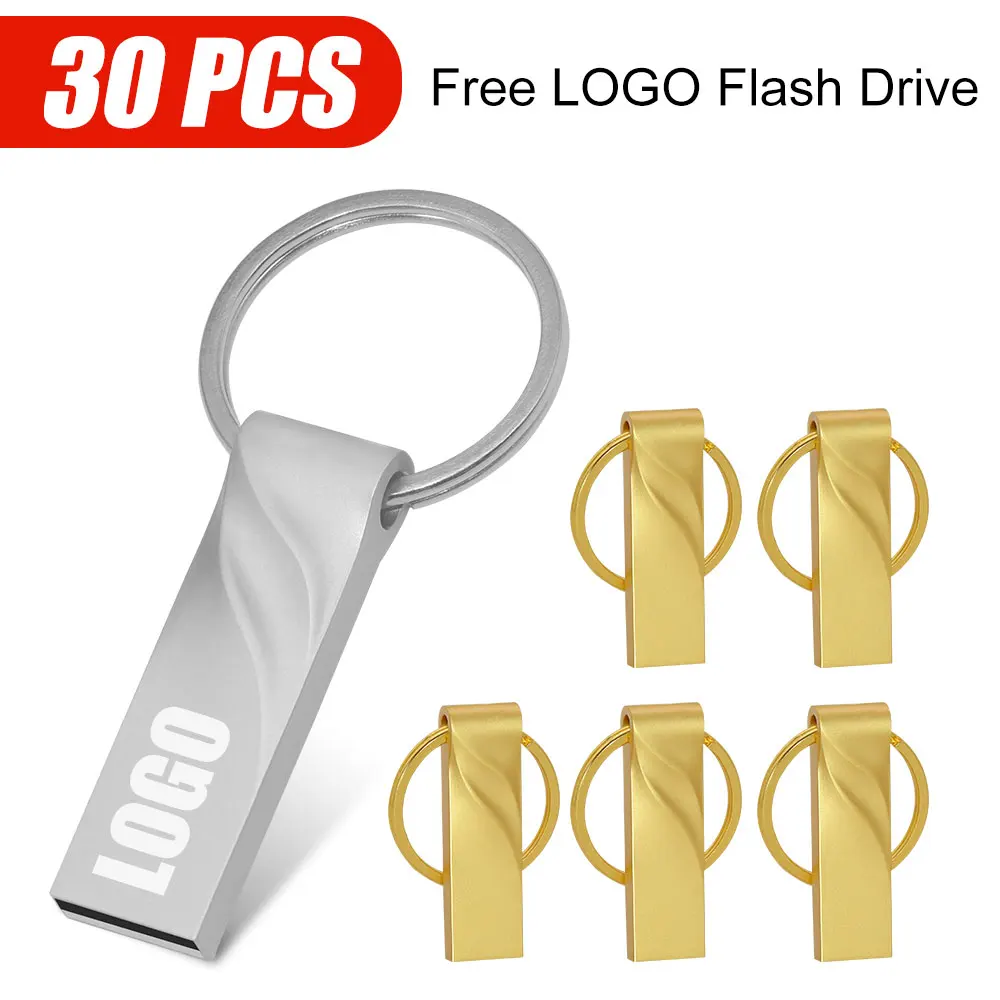 30pcs Free LOGO 16GB High Speed Real Capacity USB2.0 Flash Drive Multifunctional 32GB Creative CE Mini Metal 64GB Pen Drives 8GB