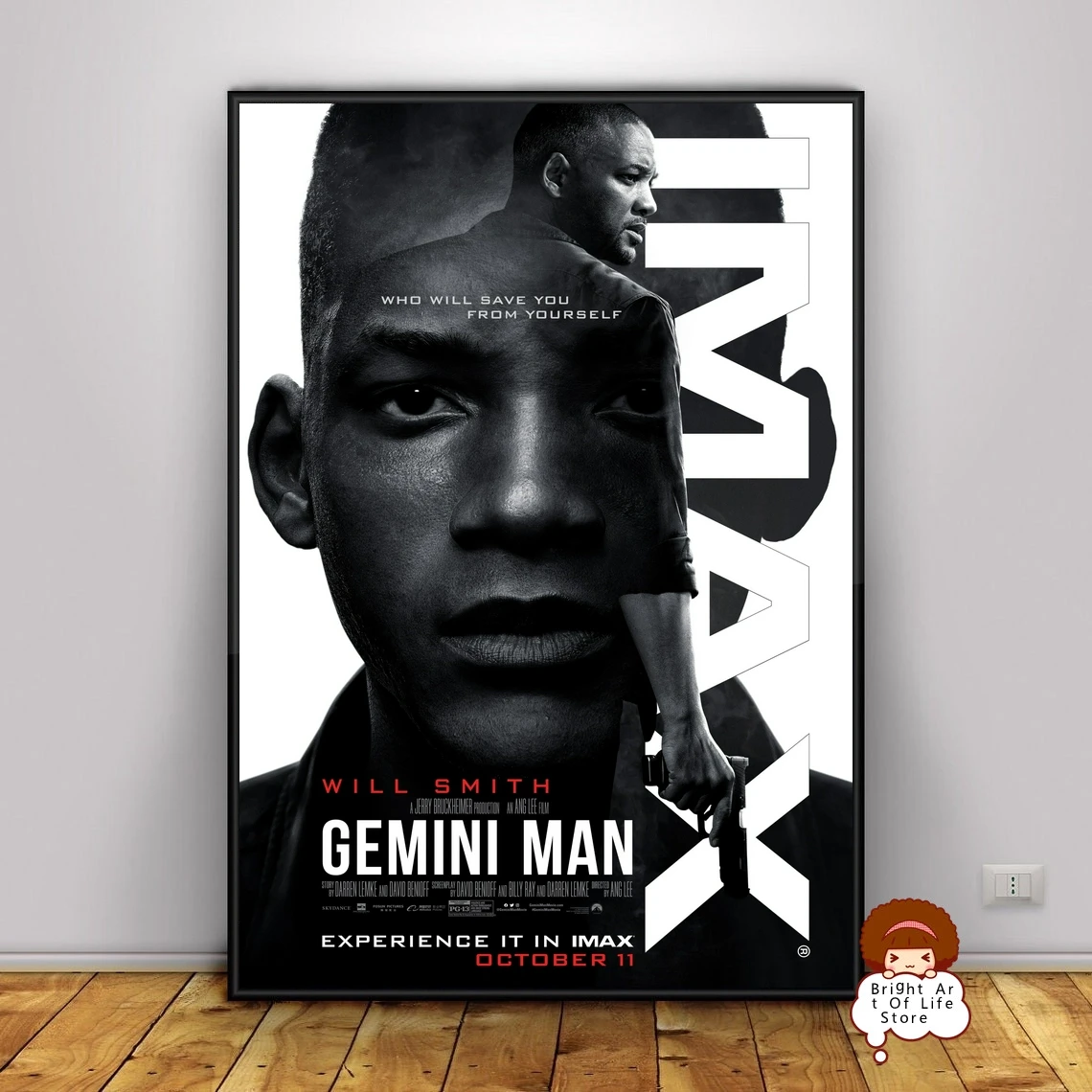 

Gemini Man (2019) Movie Poster Cover Photo Canvas Print Wall Art Home Decor (Unframed)