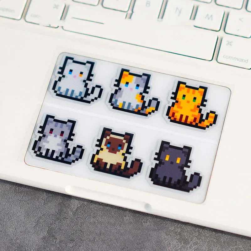 Car Styling Tape Cute Pixel Cat Animal Fun Reflector Reflector Stickers Waterproof for Motor Helmet Fuel Tank Case Decal