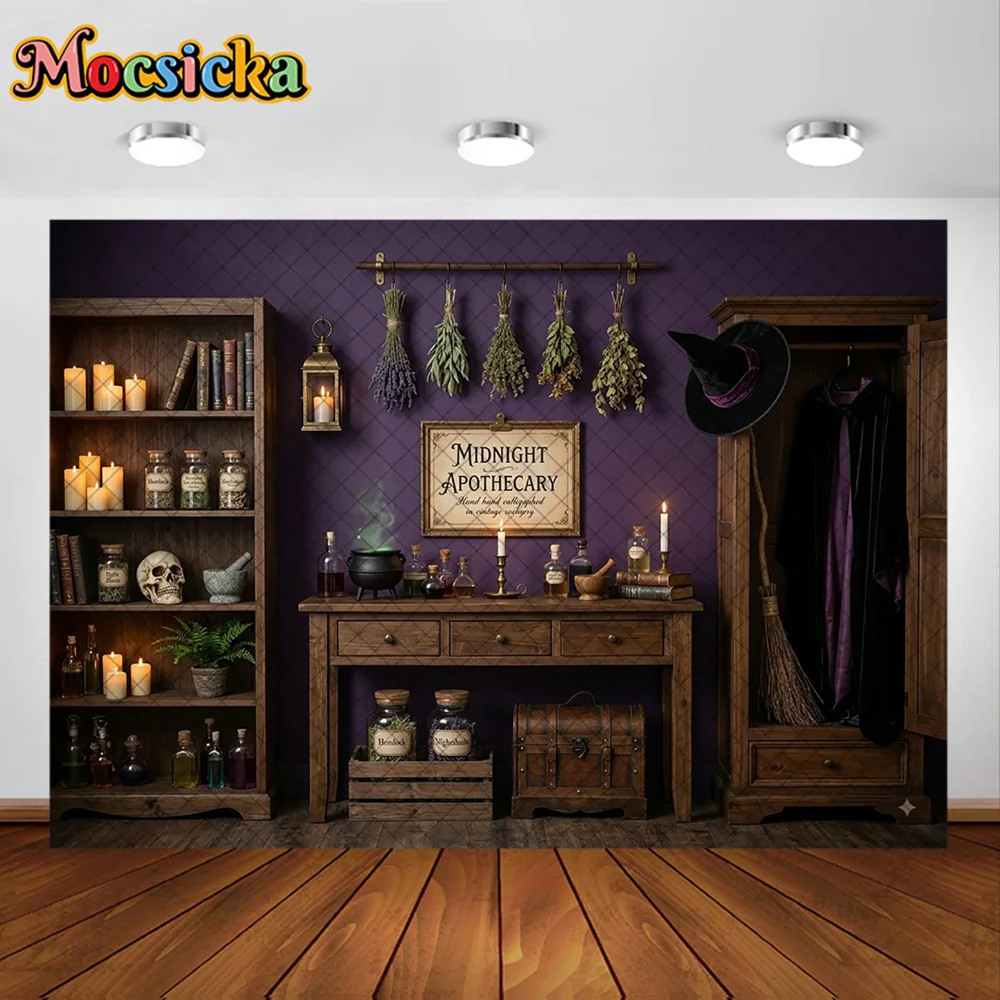 Mocsicka Photography Backdrop Little Monster Boo Yard Halloween Decoration Kids Trick or Treat Portrait Photo Background Props