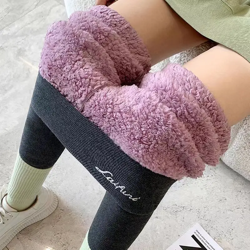 2025 nouveaux Leggings chauds mode femmes lettre imprimer automne hiver ajouter épais crayon pantalon décontracté extensible polaire mince Legging