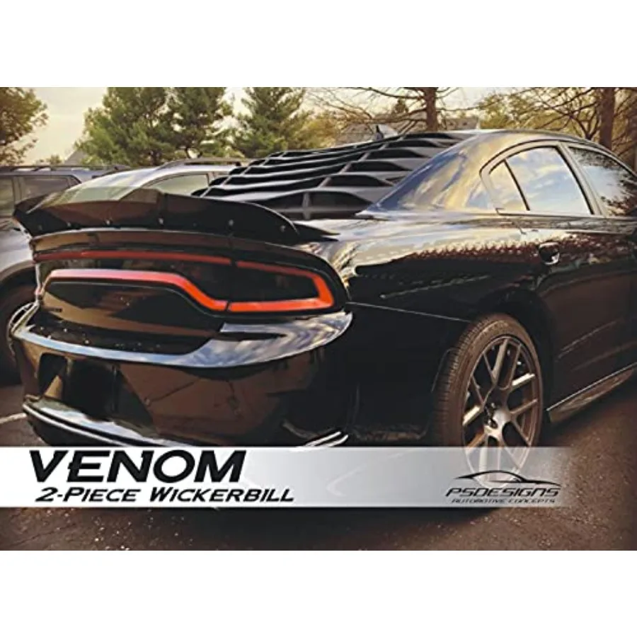 

V1 3-х предметный плетеный спойлер для зарядного устройства 2015-2023 SRT Hellcat Scat Pack, модели, черная отделка из углеродного волокна, в комплект входят бесплатный RivNut