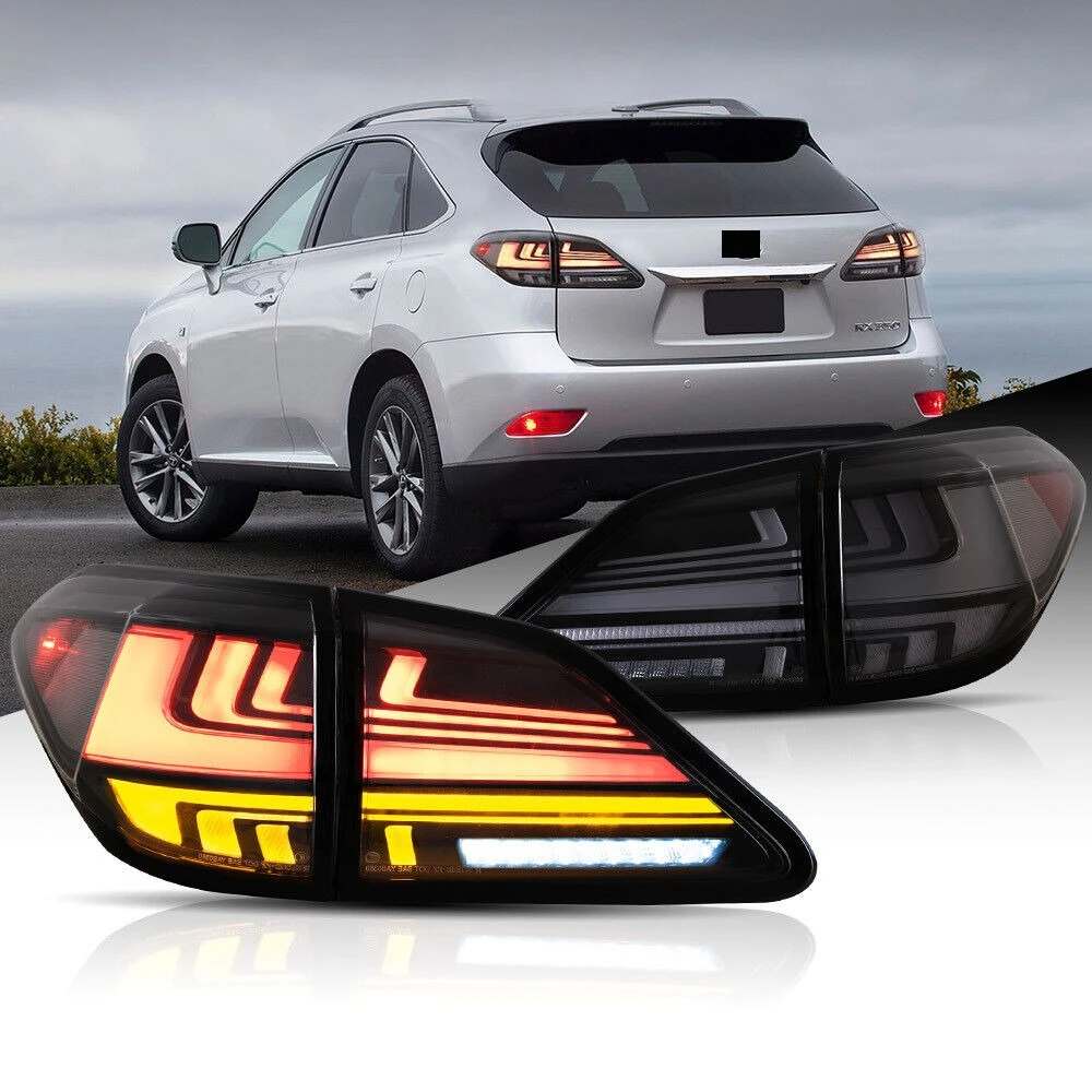 Дымчатые светодиодные задние фонари для Lexus RX 350 450 H 2010-15, анимация запуска, всепогодные фонари и улучшение безопасности вашего автомобиля