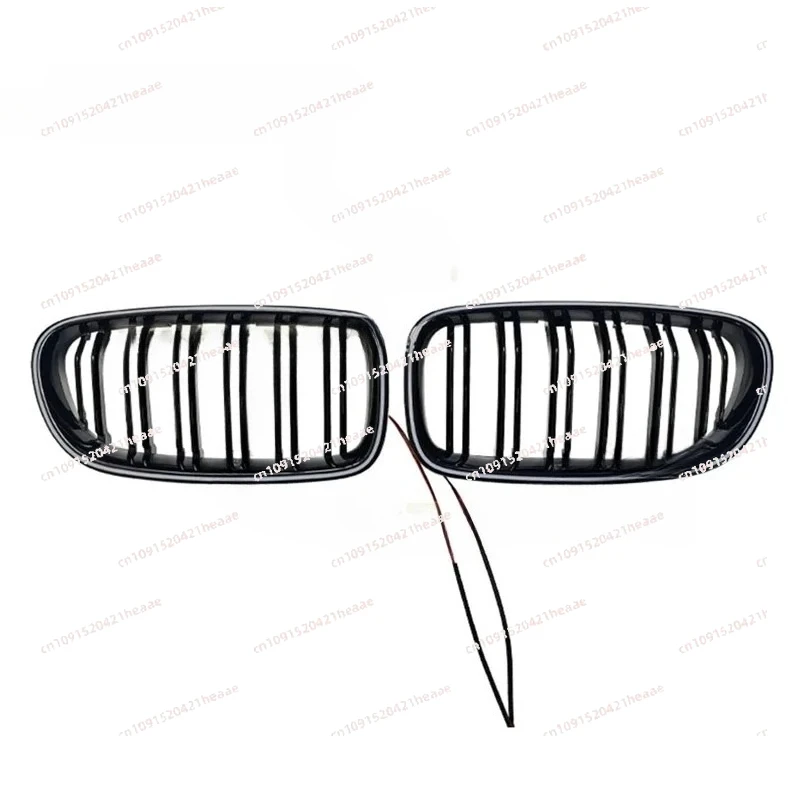 Suitable for   Modification With LED Double Line Grille Bar illuminated Grille 2010-2017  5 Series F10 F11 F18 Glossy Black