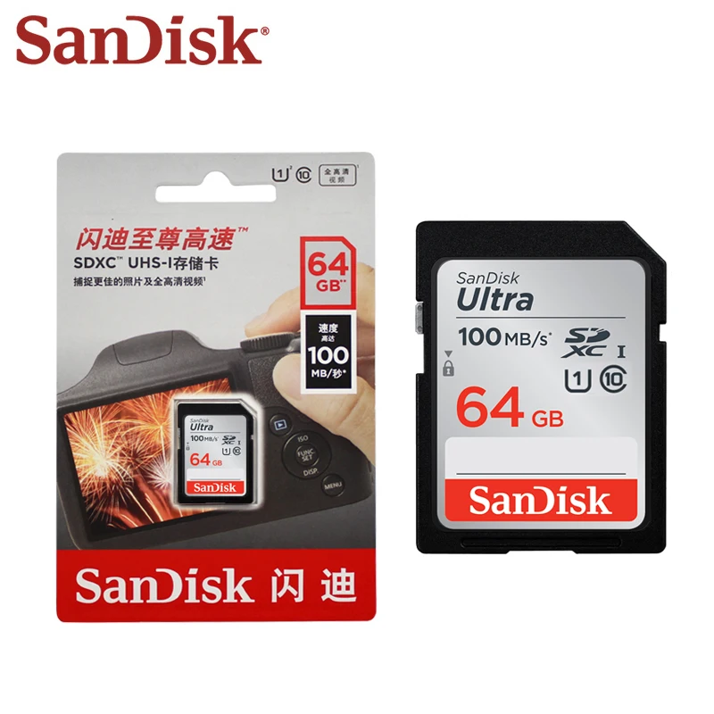 بطاقة SanDisk Ultra SD 32GB 64GB128GB 256GB SDXC فئة 10 U1 بطاقة ذاكرة فلاش SD عالية السرعة لتصوير كاميرا SLR فيديو 4K #5