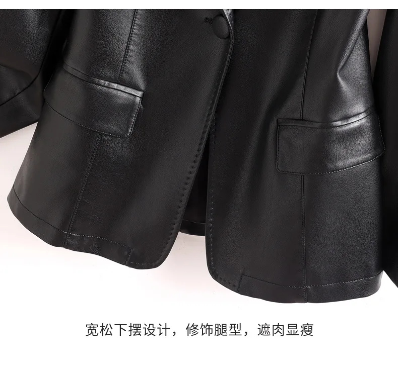 Streetwear en cuir Blazer manteau femmes PU costume veste en cuir de haute qualité femme printemps automne blazers occasionnels vêtements d'extérieur de bureau