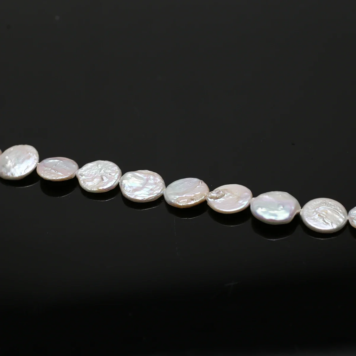 15x15 مللي متر AAA 18 سنتيمتر المياه العذبة الطبيعية الأبيض الجولة الباروك اللؤلؤ حبة مجوهرات هدية جعل عقد دي اي واي سوار إكسسوارات الزفاف #3