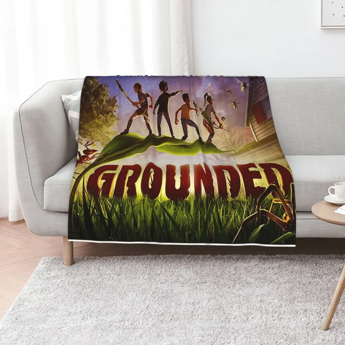 Grounded Throw Blanket Plaid on the sofa Loose Bed Tourist cosplay anime Extra Large Throw Blankets