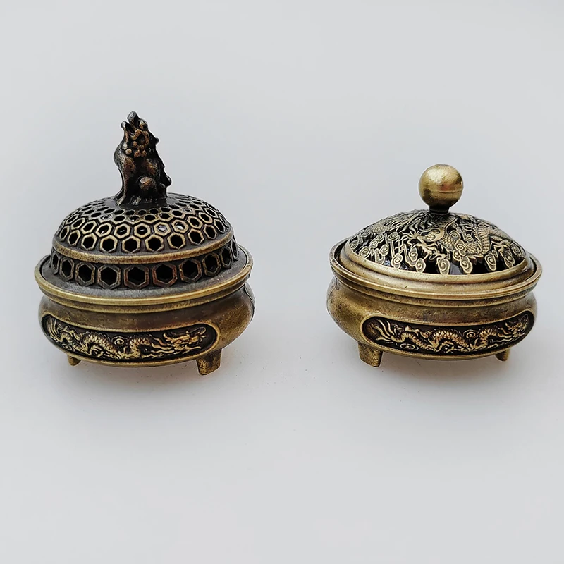 Lotus Flower Incense Burner Buddhism Buddha Holder Brass Mini Sandalwood Censer Incense Metal Craft Home Decoration