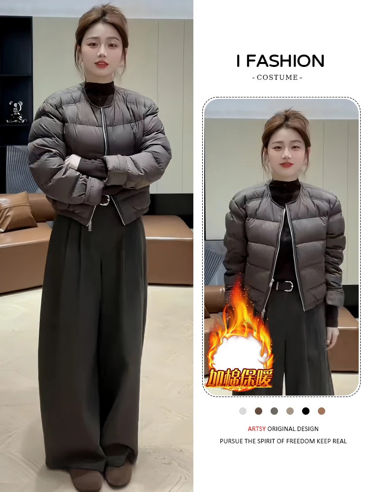 ファッショナブルなロング丈の裏地付きジャケット レディース 冬 2025 新作 韓国風 スタイリッシュ 通勤 ゆったり アウター 暖かい 快適