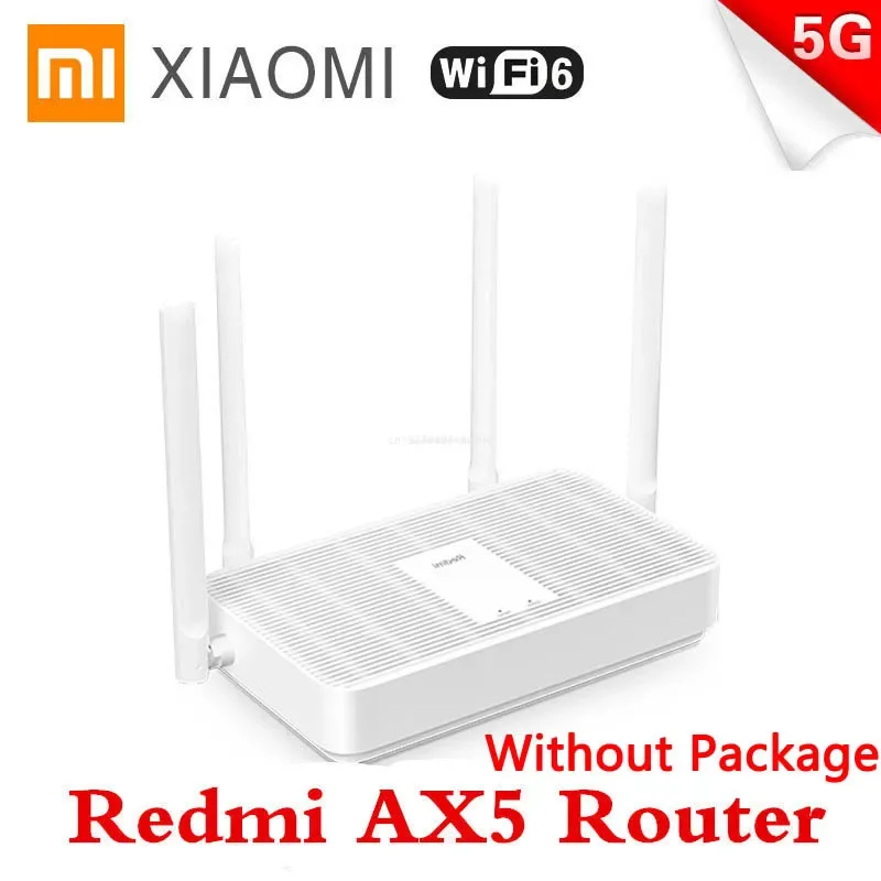 

85%New Xiaomi Redmi Router AX5 WiFi 6 2.4G /5G Dual Mesh Network Wifi Repeater 4 High Gain Antennas For Xiaomi Signal No Package