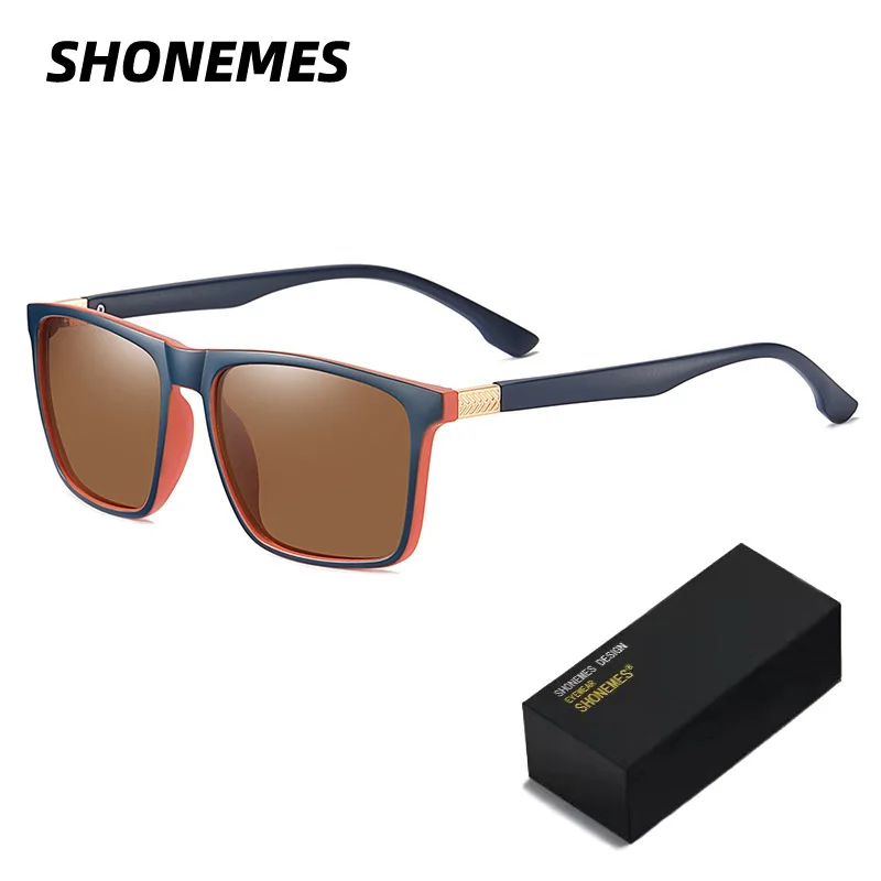 

SHONEMES Polarized Sunglasses Stylish Square Men Shades TR90 Frame Outdoor UV400 Protective Sun Glasses for Male