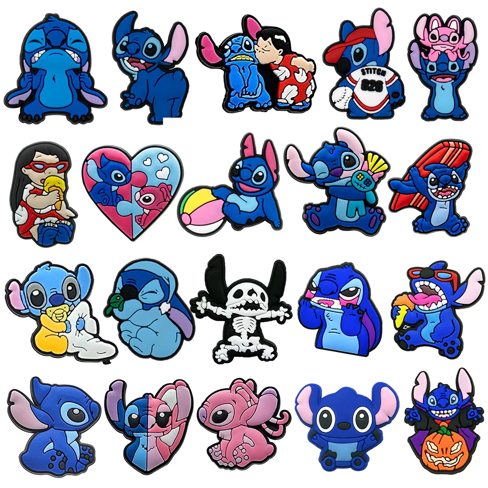 MINISO Disney Stitch Shoe Charms PVC Cartoon Shoe Accessories Charms for Clogs Sandals Decoration Buckle Kids Friends Gifts