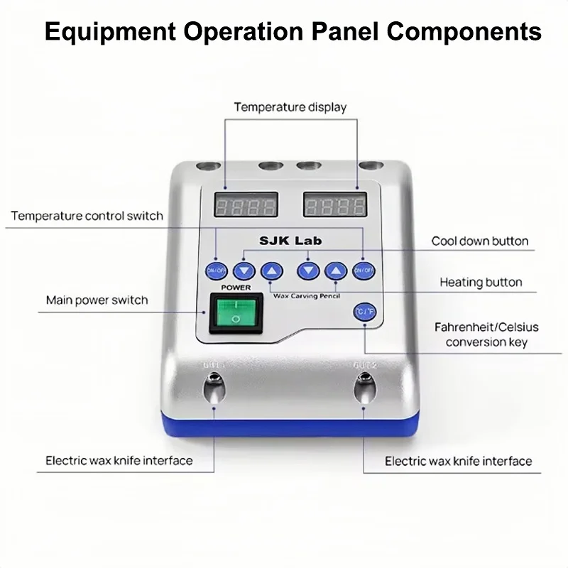 Dental Lab Electric Waxer Wax Knife Carving Dental Lab Equipment Electric Waxer Carving Knife Contain 6 Wax Tips+2 Pens