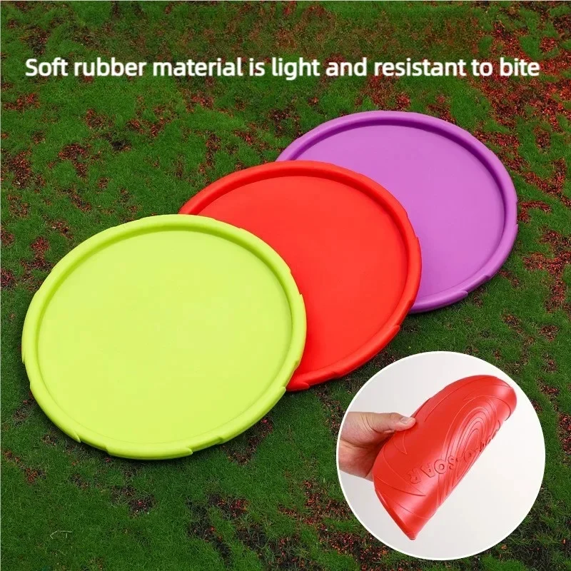 Hundespielzeug Weiche Silikon-Flugscheibe Langlebige Bissresistente Mehrfarbige Frisbee Welpen Outdoor Interaktives Trainingszubehör – Detail 4