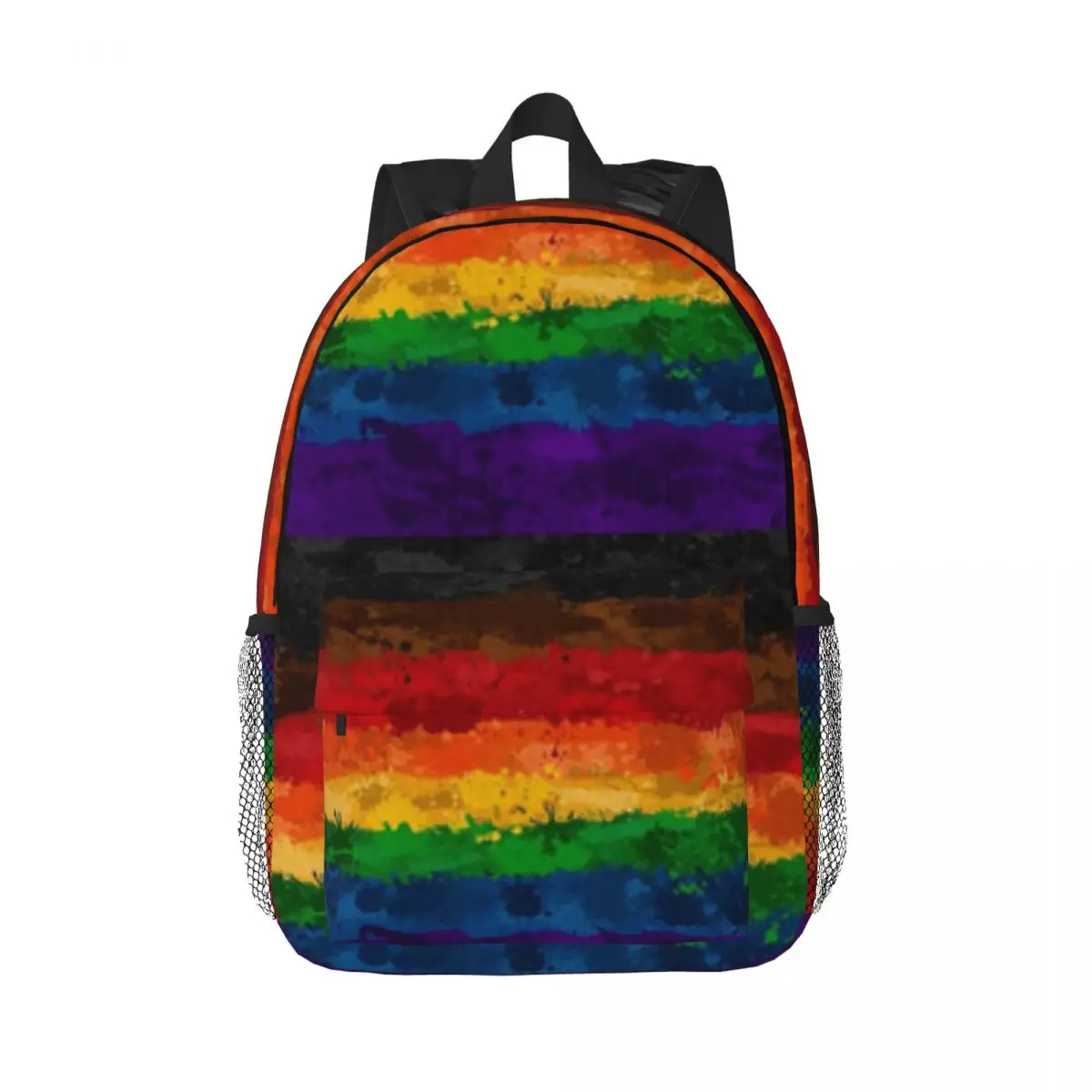 

Abstract Paint Splatter Inclusive Rainbow Pride Flag Pattern New Fashionable Pattern School Bag 15inch