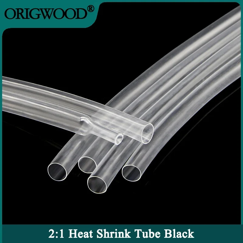 

1~50m 2:1 Heat Shrink Heatshrink Tube Clear Diameter 0.6mm ~ 150mm Wire Repair DIY Cable Protecctor Sleeving Wrap Tubing