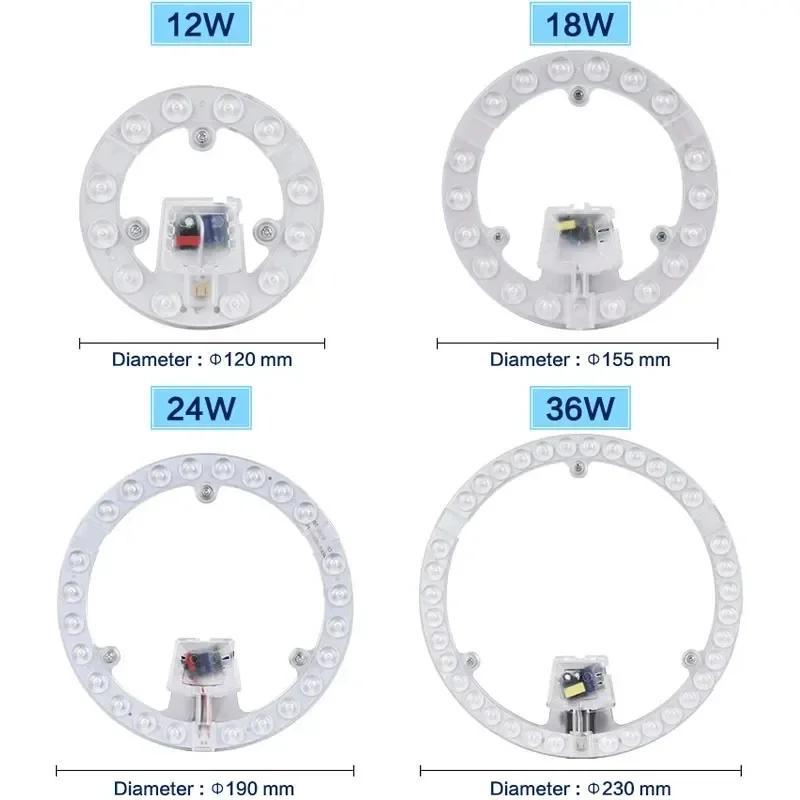 Adjustable light Ceiling lamp replacement module lamp Wick 24W 36W refitted LED high-brightness ceiling lamp 220V 12W 18W indoor