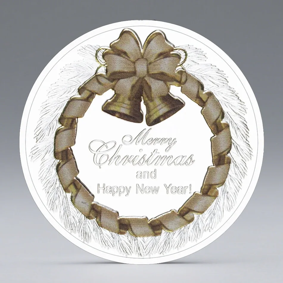 Merry Christmas and Happy New Year Souvenir Coin Santa Claus Wishing Coins Silvery Plated Gifts