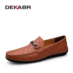 DEKABR Luxury Men's Shoes Casual Leather Loafers Breathable Italian Shoes Men Brand Moccasins Designer Boat Shoes Zapatos Hombre