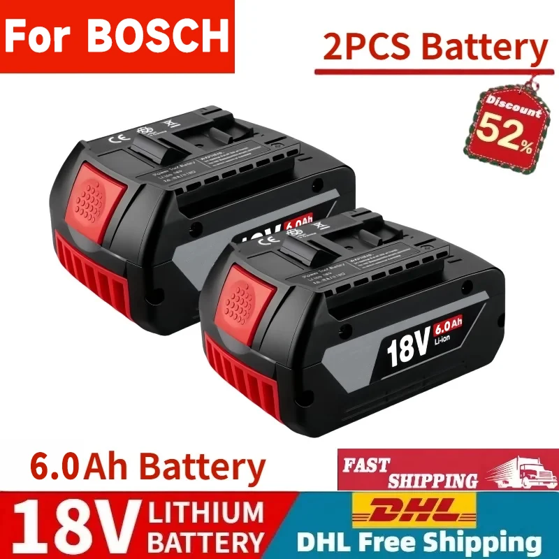 Pour BOSCH authentique 18V 6000mAh batterie LITHIUM-ION GBA 18V 6.0Ah 18V professionnel GBA GSR GSB BAT618 BAT609