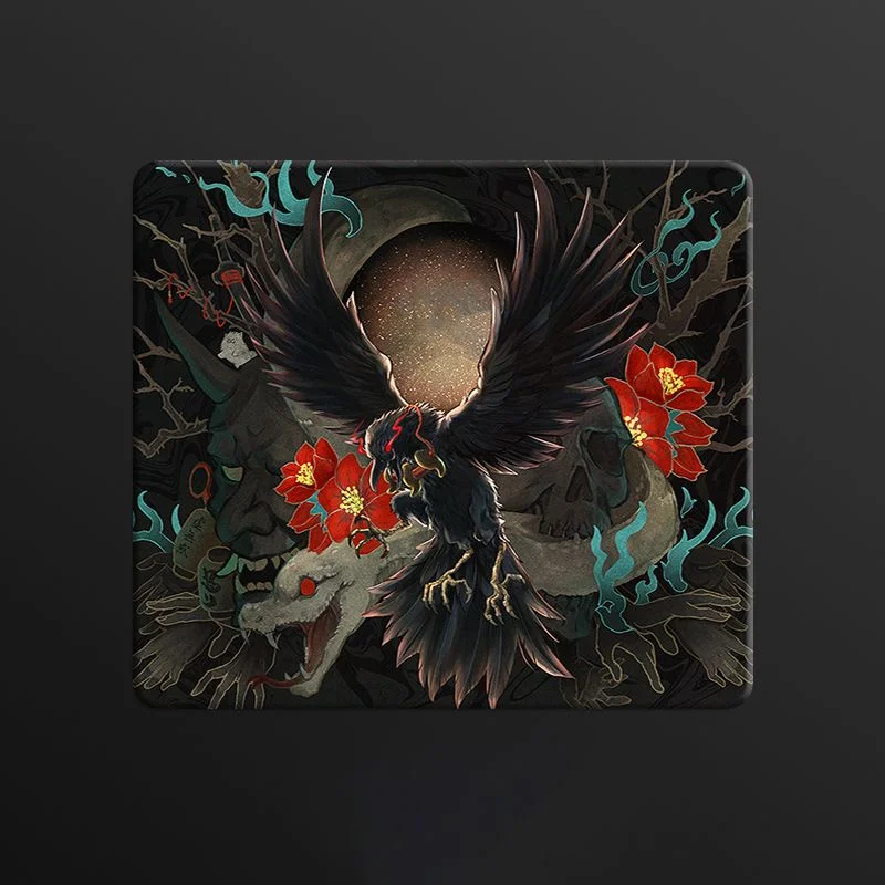 

Mythical Golden Crow Glass Mousepad Sora Game Mouse Pad Customized Pattern Tempered Smooth Gaming Desk Mat Fps Esports Office