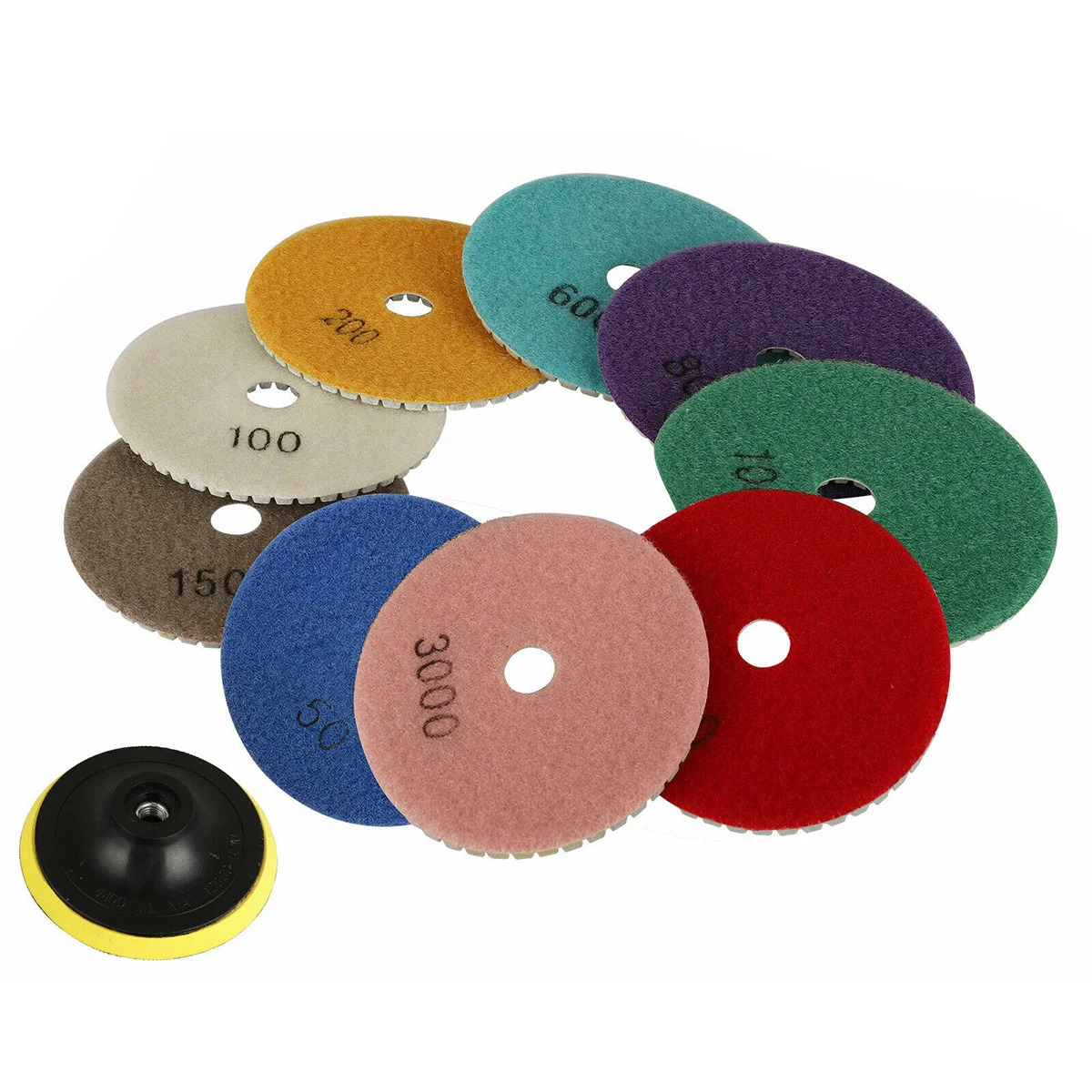 

Polishing Pads Pad Wet Kit Diamond Discs Sanding Grinder Concrete Marble Dry Grit Polisher Backer Stone Buffer Drill Polish