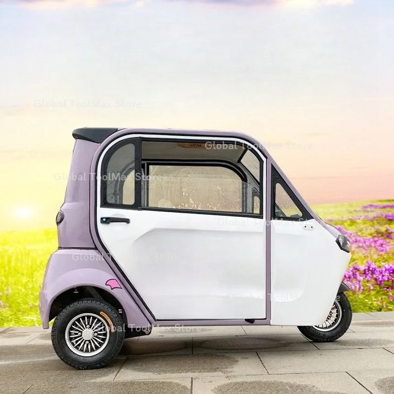 New Fully Enclosed Electric Tricycle Household with Cabin Women Pick Up Drop Off Kids Adult Transportation Battery Vehicle