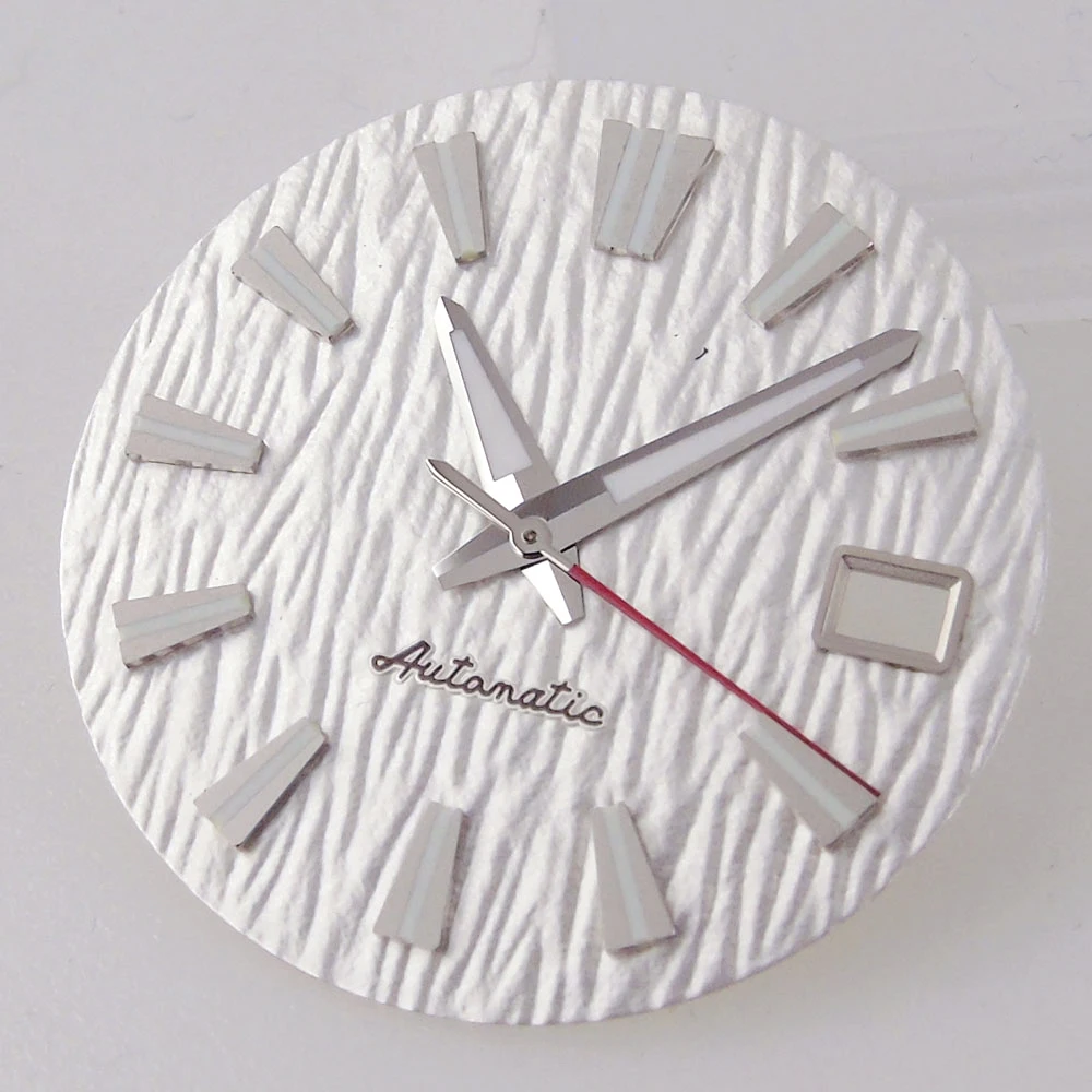 Taucher uhr Teile steril 29mm Zifferblatt Zifferblatt für nh35 nh36 Uhrwerk grün leuchtend steril Silber Rand Hand Datums fenster