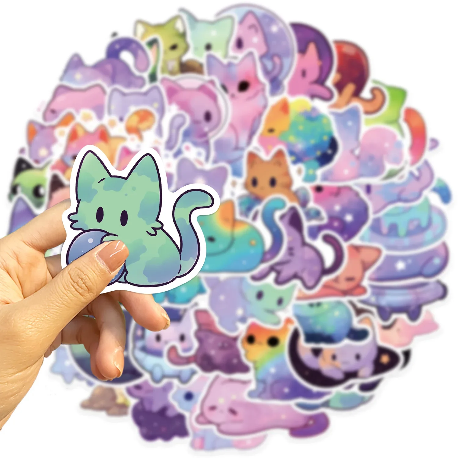 10/30/50pcs Kawaii Cat Aesthetic Stickers Cute Cartoon Decals Laptop Skateboard Phone Scrapbook Funny Decoration Sticker Kid Toy