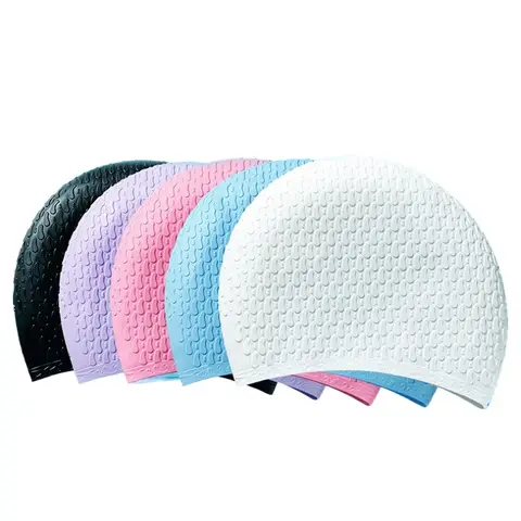 남성용 여성용 범용 실리콘 수영 모자, 성인 모발 보호, 탄성 수영 모자, 긴 모발 보호 수영 모자