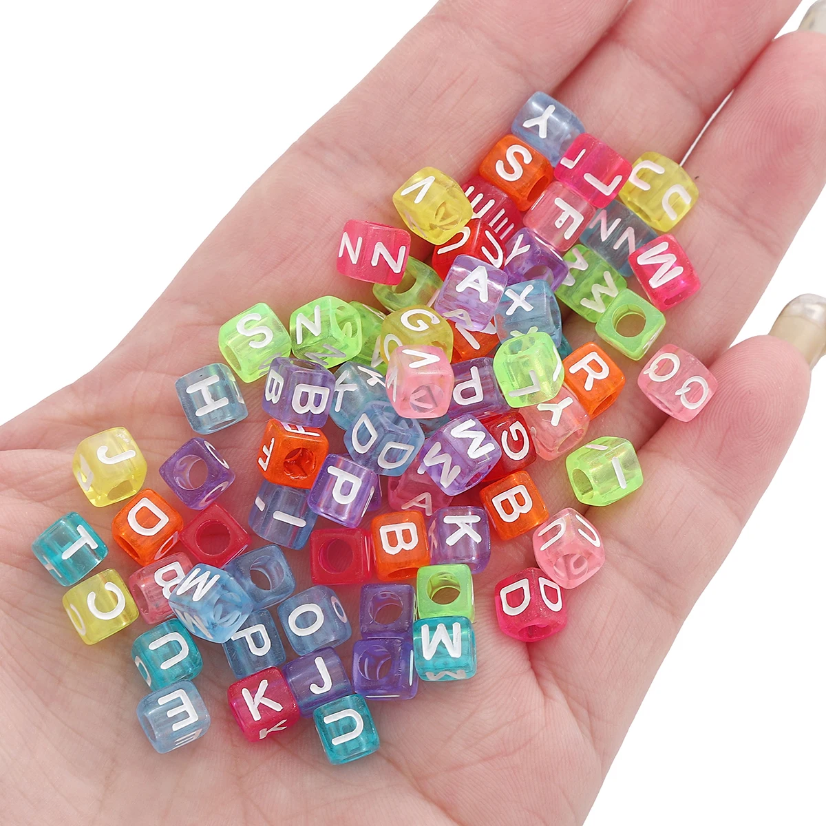 Professional 5-6mm Acrylic Alphabet Square Beads - 200/100pcs Multi-Size DIY Jewelry Supplies for Craft