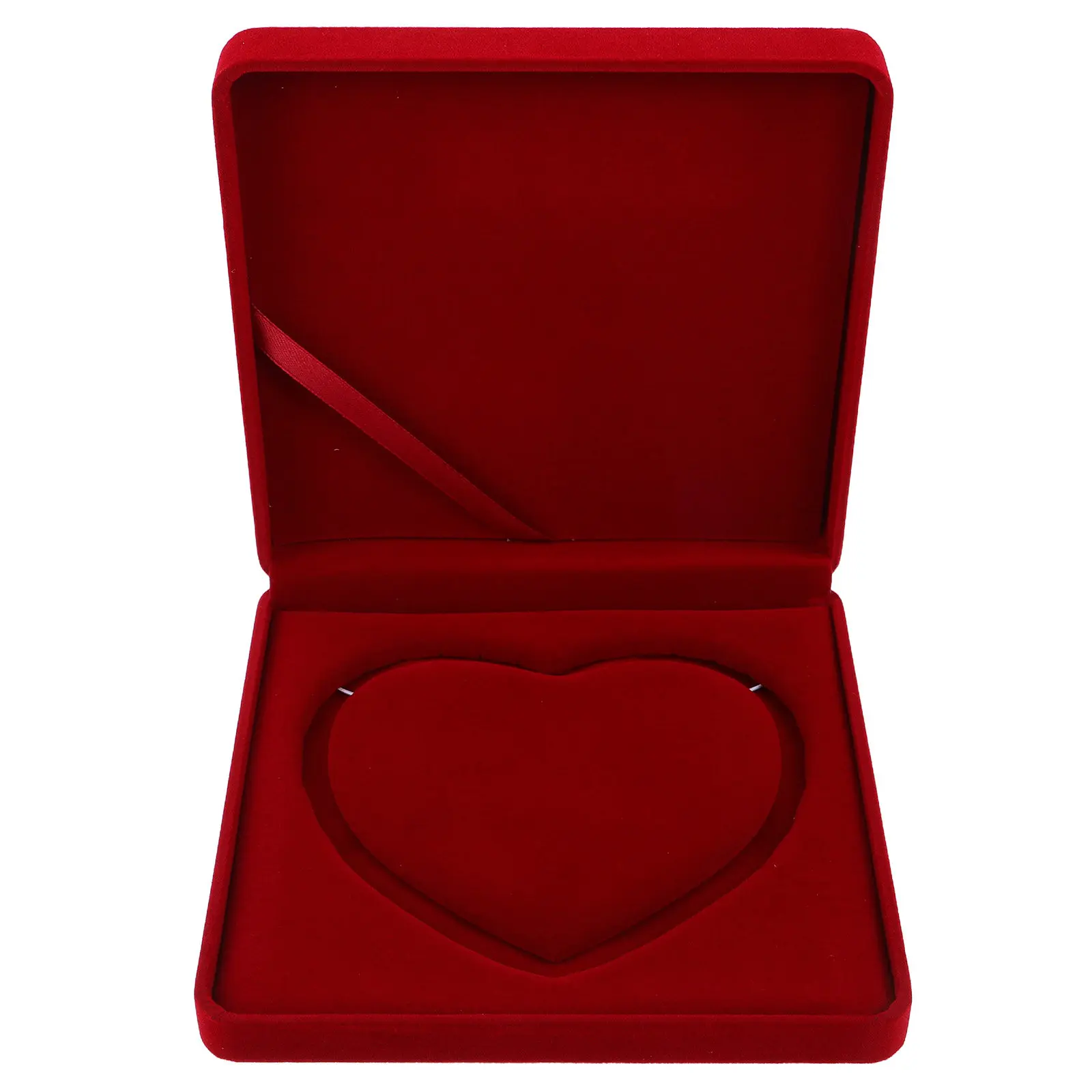 

Коробка для хранения жемчужных ожерелий, мягкий футляр для украшений, красный декоративный органайзер, портативный держатель для цепочек, упаковка для демонстрации