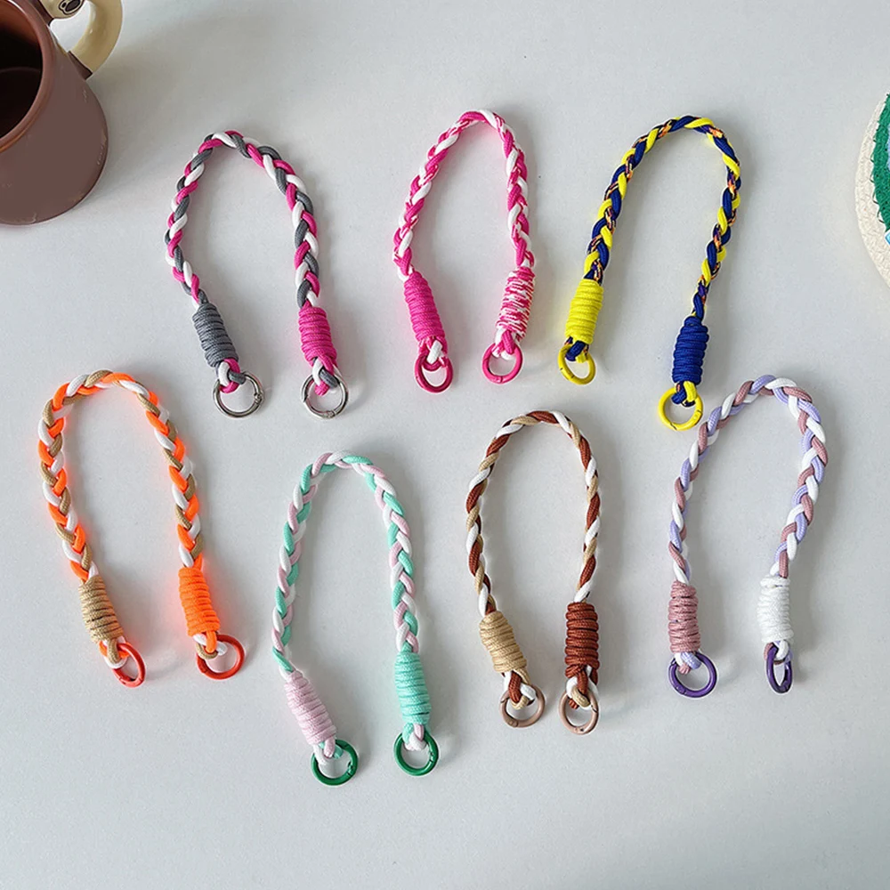 Anti-loss Rope Wrist Strap Outdoor Carrying Lanyard Colorful Woven Lanyard Mobile Phone Lanyard Bag Crossbody Rope Bag Pendant