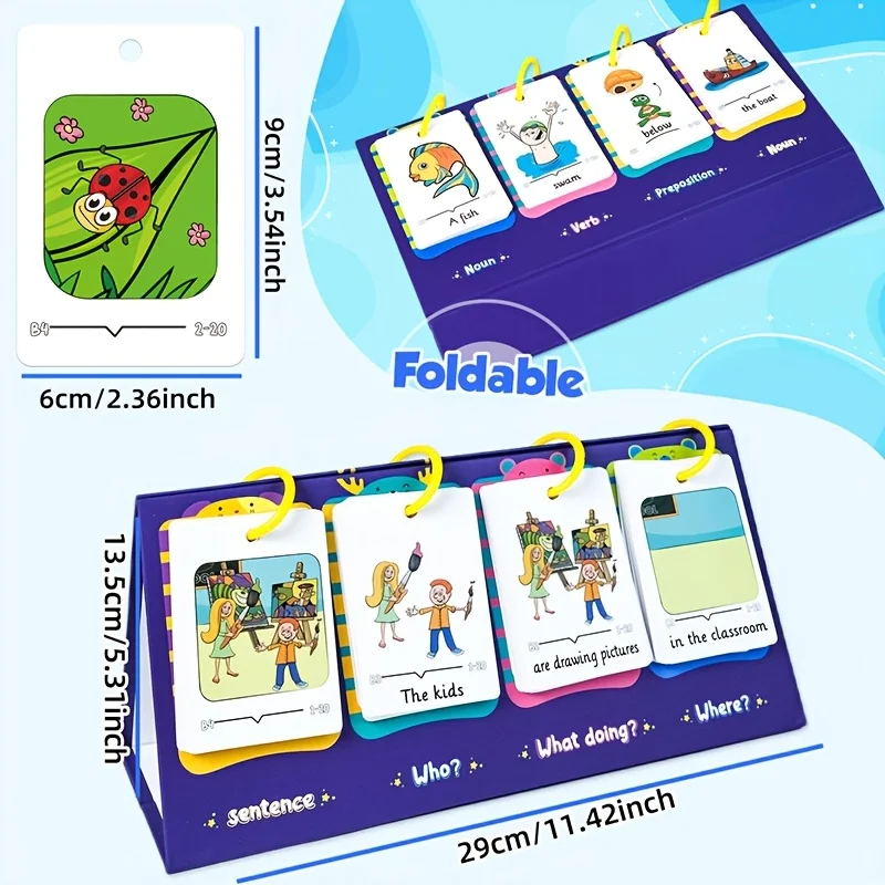 280PCS educational learning tools, interactive cartoon educational cards, classroom educational toys