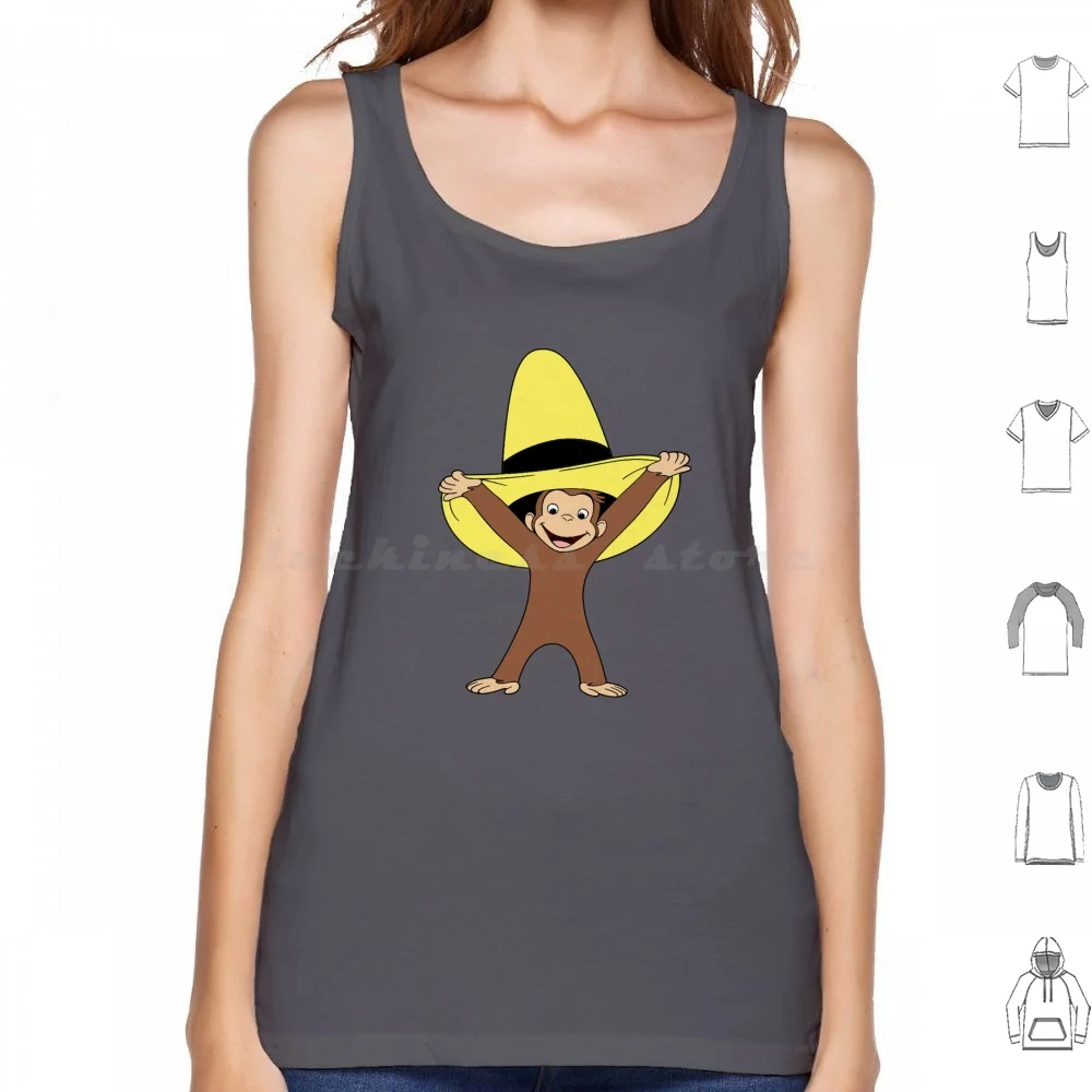 Curious George And The Big Yellow Hat Tank Tops Vest Sleeveless Curious George Curious George Curious Monkey Georges Le Singe