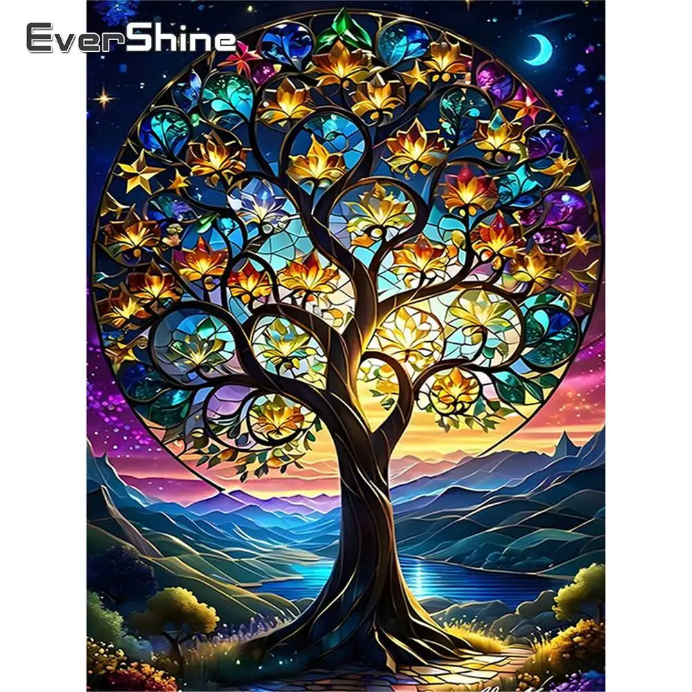 Evershine Baum Diamant Malerei Landschaft Muster für Erwachsene Anfänger DIY Diamant Stickerei abstrakte Mosaik Dekor für Zuhause