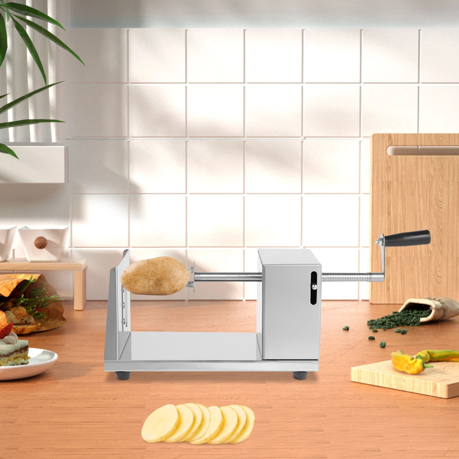 Machine manuelle à faire des tours de pommes de terre, résistante à l'usure, avec pieds antidérapants, outil DIY pour la maison/les restaurants/les hôtels