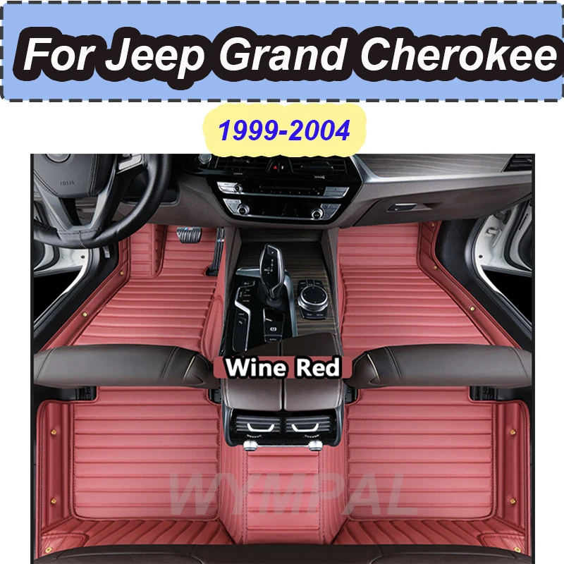 

LUXURY Car Floor Mats For Jeep Grand Cherokee WJ 1999 2000 2001 2002 2003 2004 Leather Mat Covers Floors Car Accessories Tapis
