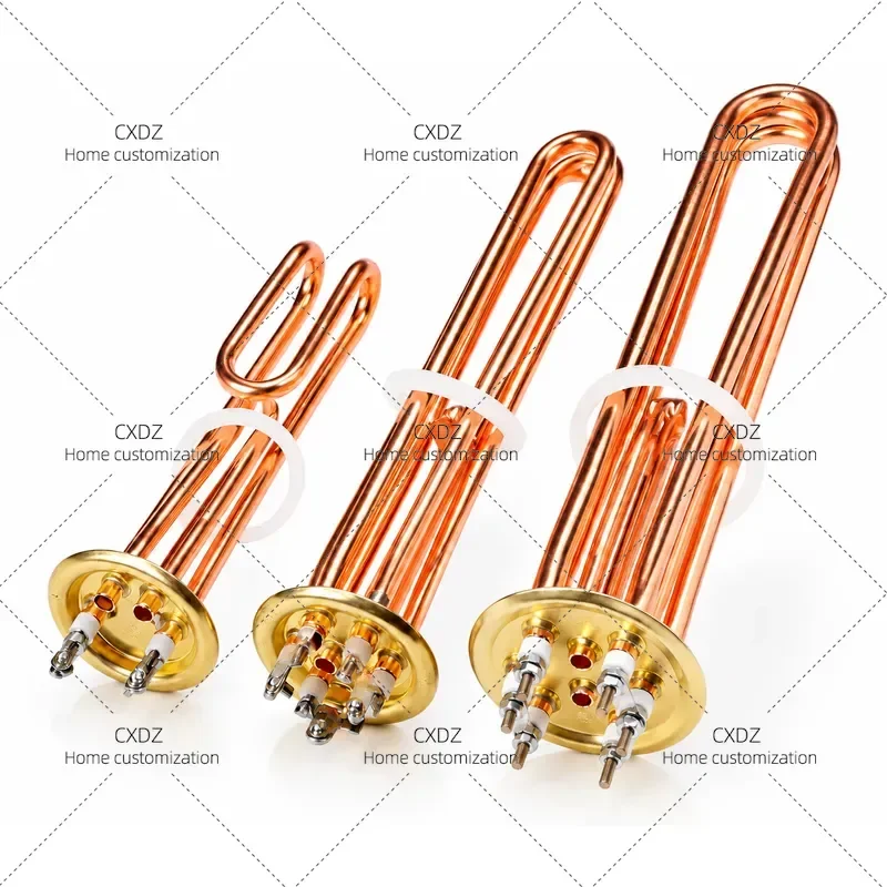 Commercial Electric Water Heater Heating Tube Copper Rod for Boiler Boiling Furnace 220V 380V Industrial Immersion Heater