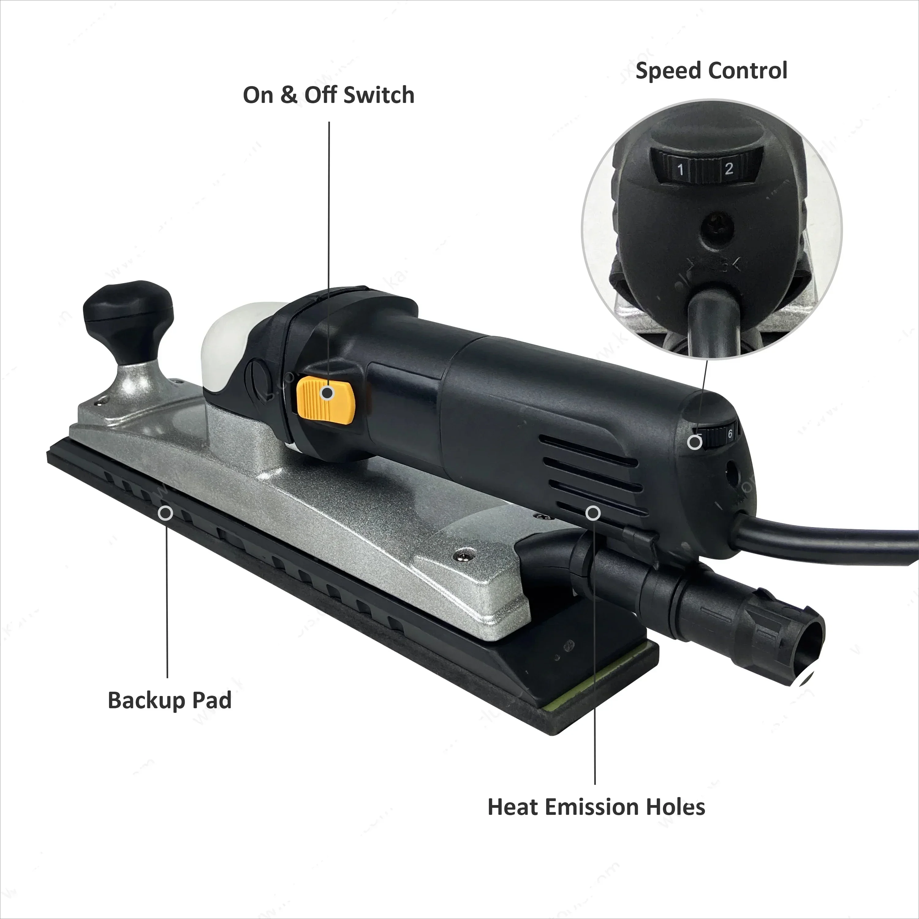 70x400mm Central Vacuum Flat Sanding Machine base  Bed Electric  Board Orbital Sander 500W with Carbon Brush OEM,ODM