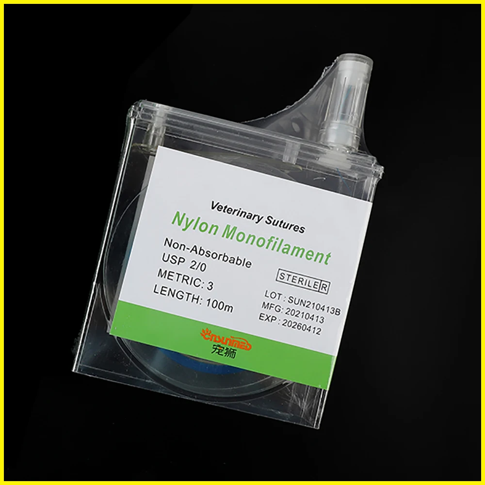 Imagem -03 - Azul Estéril Cirúrgica Sutura Thread Pet Dog Canino Animal Feline Monofilamento Não Absorvível Suprimentos Hospitalares Pull Out Clinic 100m