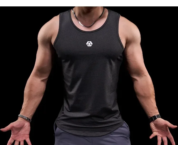 

Sports vest, men's fitness quick-drying sleeveless T-shirt, ice silk running short-sleeved summer basketball training suit