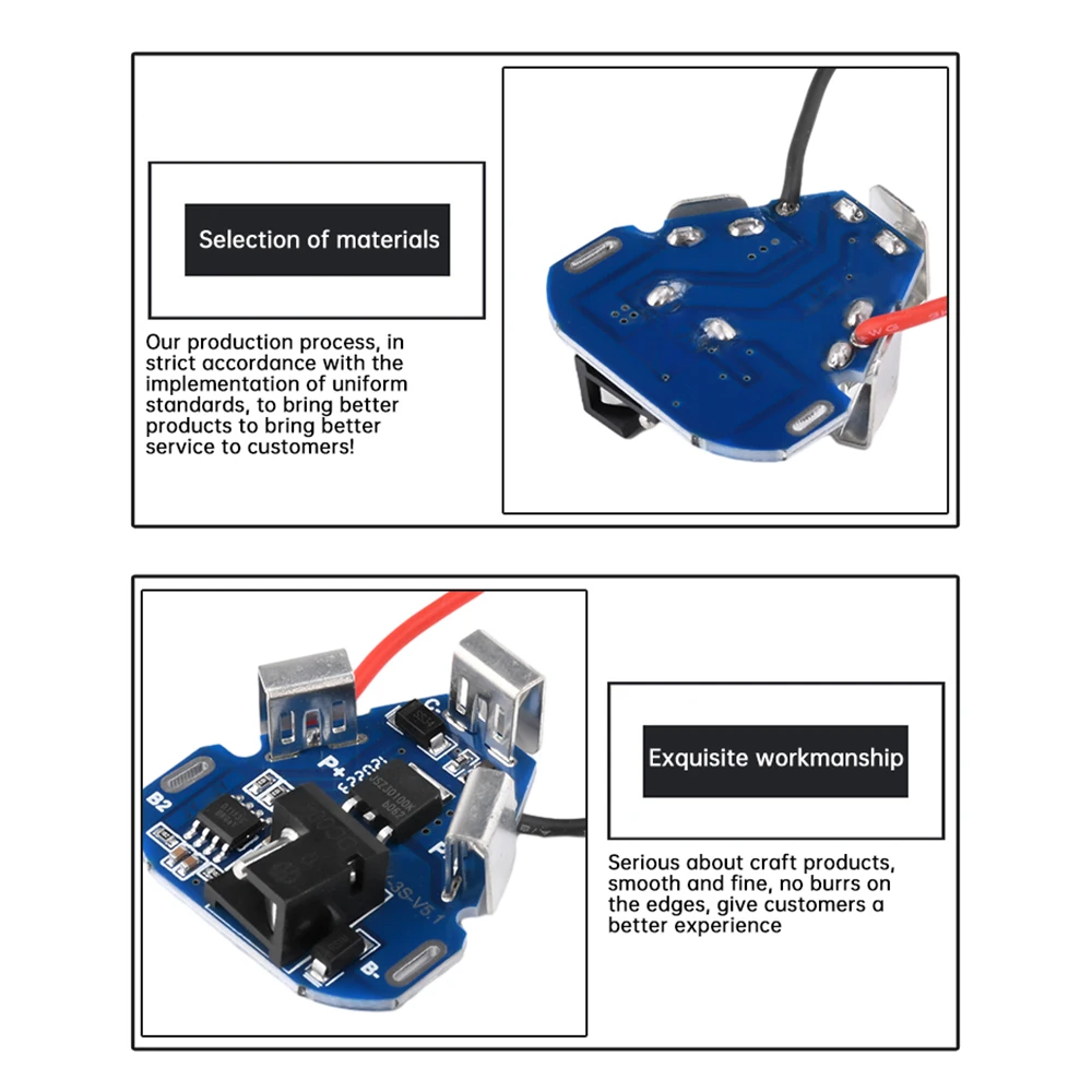 18650 Lithium Box Circuit Pack Shell Case Bracket Battery Housing Lithium Battery Hand Drill Power  Protection Board Kit 3S 12V