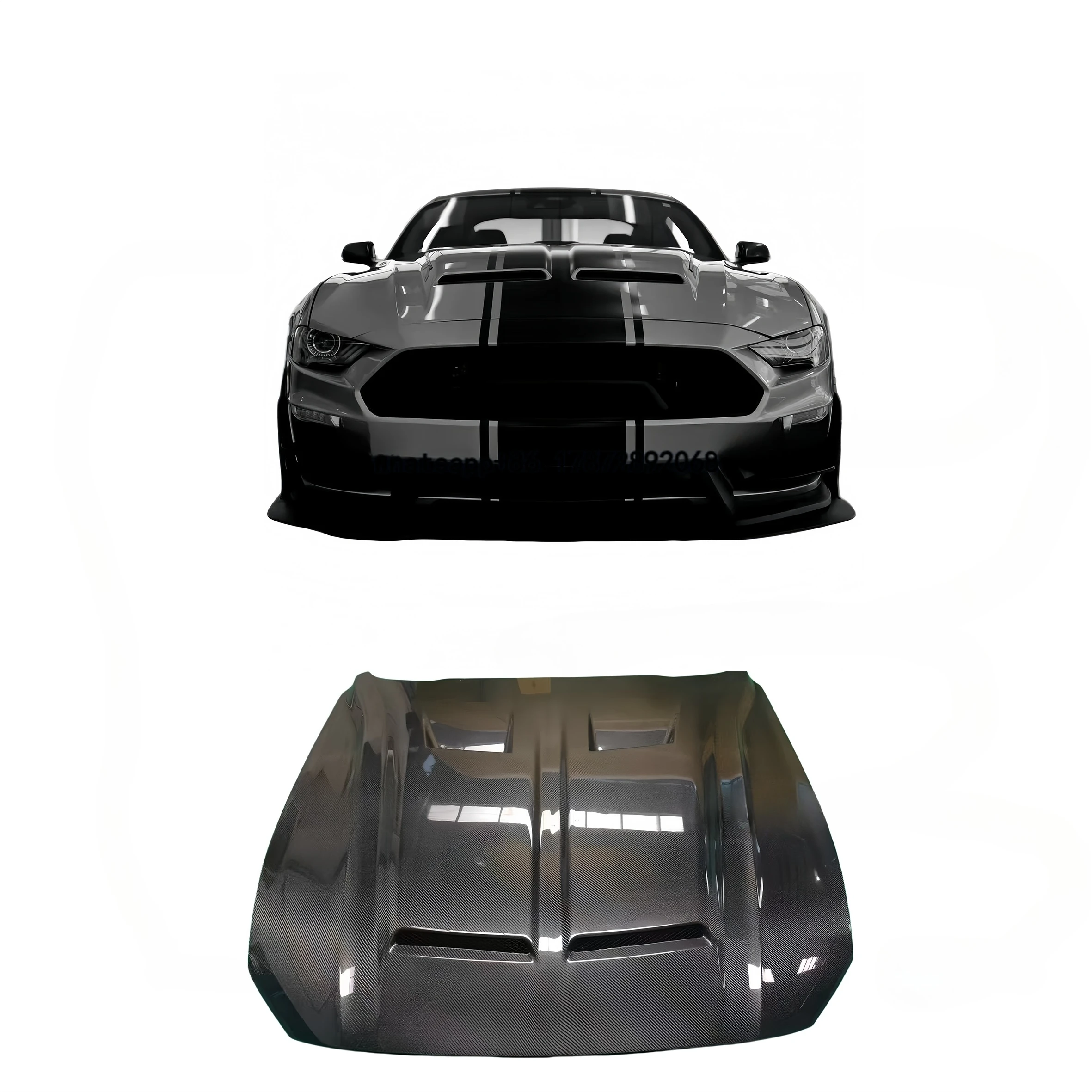 Brand New  Shelby Super Snake Style Carbon Fiber Hood Kit, Durable & Lightweight for 2018-2023 & 2024+