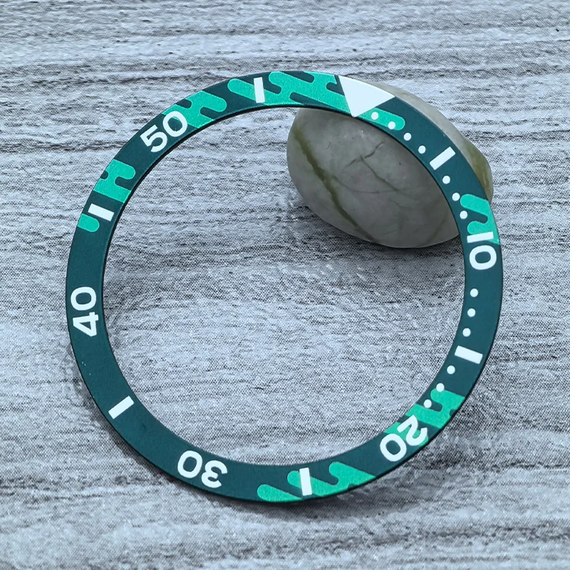 39mmx32mm Flat Aluminum Bezel Insert Fit for SKX 6105 6309 Turtle Watch Cases NH35 NH36 Case Watch Bezel Ring Replace Parts image 3