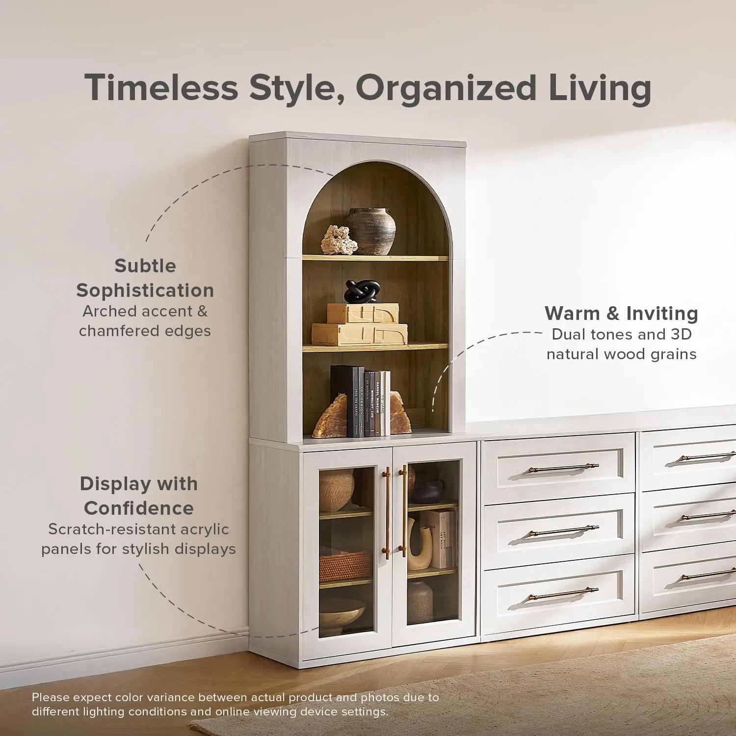 2025NEW خزانة تخزين Blake مع خزانة، خزانة بوفيه جانبية، منظم مخزن المطبخ، محطة بار القهوة، #3